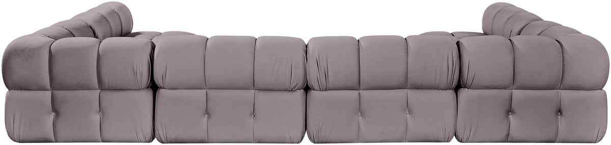 Orin - U-Shaped Velvet 6 Piece Modular Sectional