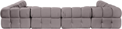 Orin - U-Shaped Velvet 6 Piece Modular Sectional