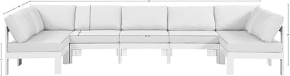 Nizuc - Outdoor Patio 7 Piece Modular Sectional With White Frame