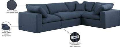 Comfy - 4 Piece Linen Fabric Modular Sectional