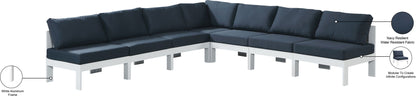 Nizuc - Outdoor Patio 7 Piece Modular Sectional With White Frame