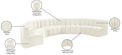 Arc - Velvet 8 Piece U-Shaped Modular Sofa