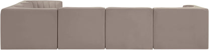 Rummi - Velvet Performance Fabric Upholstered 6 Piece Modular Sectional (With 3 Corner Chairs)