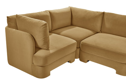 Hammond - Velvet Performance Fabric Upholstered 4 Piece Sectional