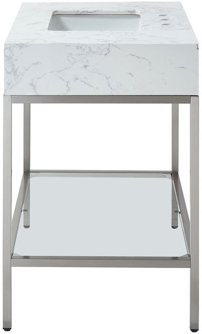 Marmo - Engineered Marble Bathroom Vanity With Chrome Base