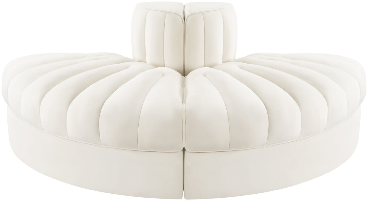 Rummi - Velvet Performance Fabric Upholstered 2 Piece Rounded Modular Loveseat