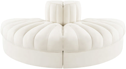 Rummi - Velvet Performance Fabric Upholstered 2 Piece Rounded Modular Loveseat