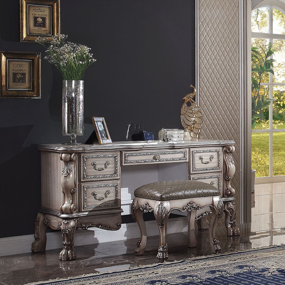 Dresden - Vanity Desk - Vintage Bone White