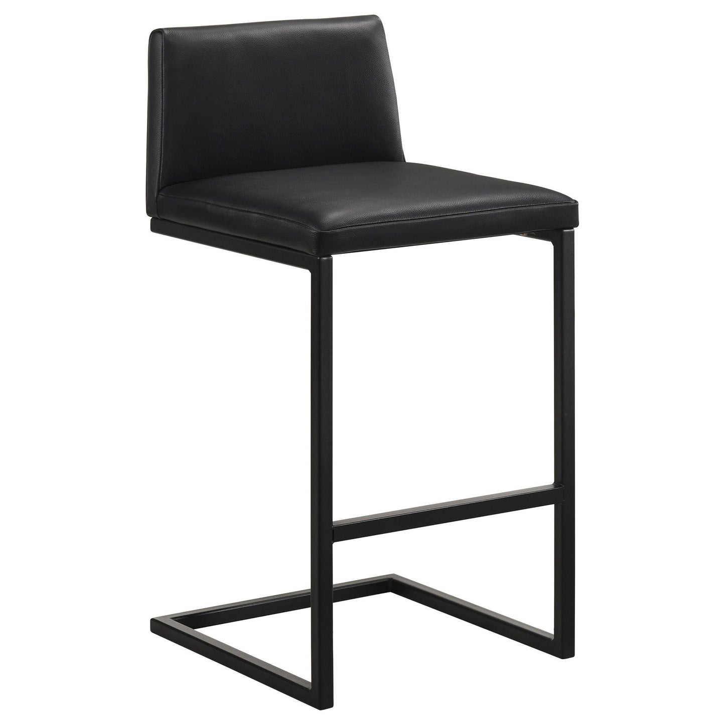 Vardon Genuine Leather Bar Stool Black (Set of 2)