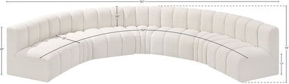 Arc - Boucle Fabric 7 Piece U-Shaped Modular Sofa