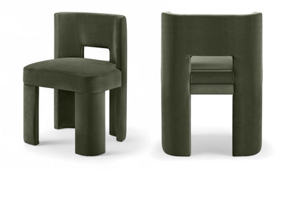 Zuno - Velvet Performance Fabric Upholstered Dining Chair (Set of 2)