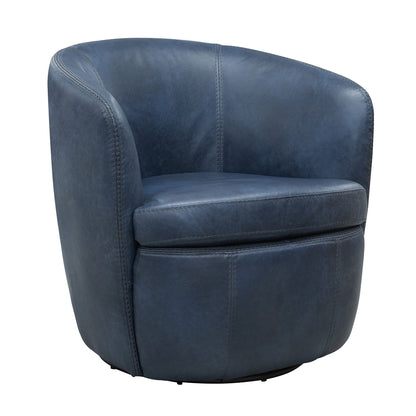 Barolo - 100% Italian Leather Swivel Club Chair (Set of 2)
