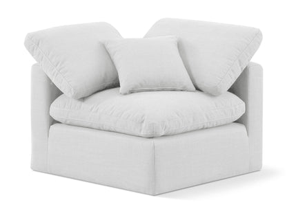 Indulge - Linen Corner Chair - White