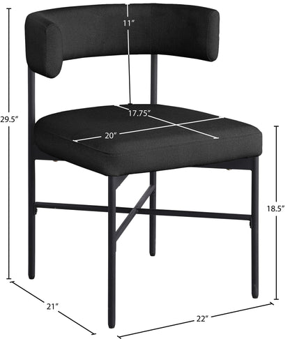 Rivage - Durable Dining Chair With Black Frame (Set of 2)