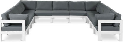 Nizuc - Outdoor Patio 11 Piece Modular Sectional With White Frame