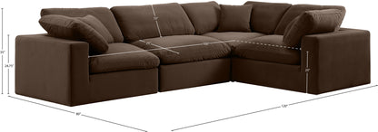 Comfy - 4 Piece Velvet Modular Sectional