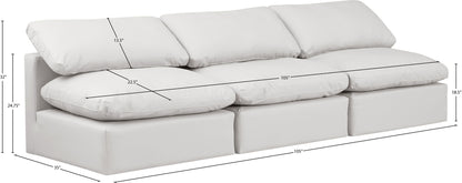 Indulge - Faux Leather 3 Seat Modular Armless Sofa