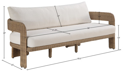 Sandbay - Olefin Water Resistant Fabric And Wicker Outdoor Patio Sofa