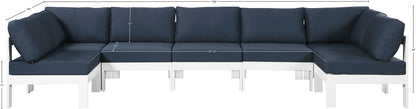 Nizuc - Outdoor Patio 7 Piece Modular Sectional With White Frame