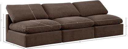 Indulge - Velvet 3 Seat Modular Armless Sofa