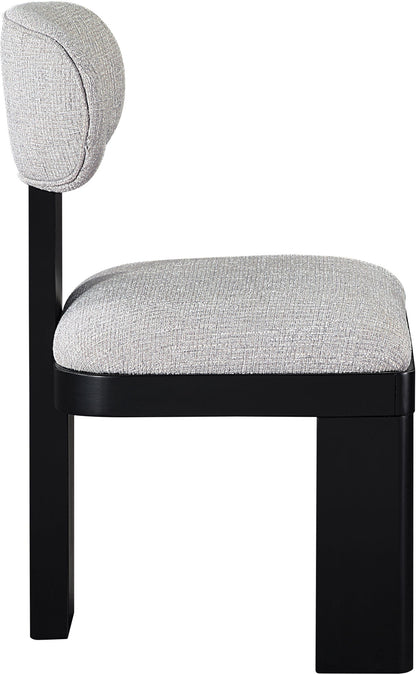 Timbra - Linen Textured Fabric Upholstered Dining Chair (Set of 2) - Black Base