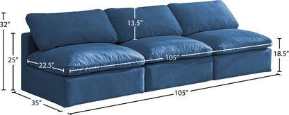 Plush - Modular Armless 3 Seat Sofa