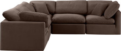 Indulge - Velvet 5 Piece Modular Corner Sectional