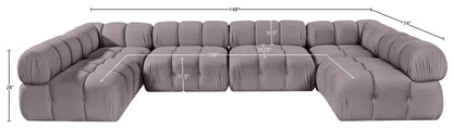 Orin - U-Shaped Velvet 6 Piece Modular Sectional
