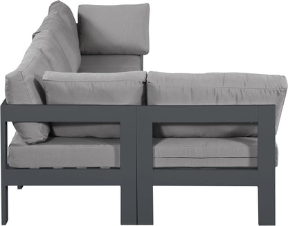 Nizuc - Outdoor Patio 5 Piece Modular Sectional With Gray Frame