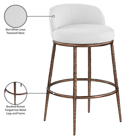 Ferro - Performance Fabric Upholstered Bar Stool - Antique Bronze