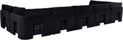 Hammond - Velvet Performance Fabric Upholstered 7 Piece U-Shaped Armless Sectional