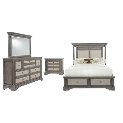 Cresswell 4-piece Eastern King Storage Bedroom Set Weathered Taupe