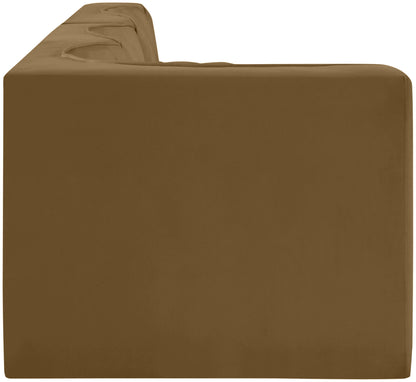 Rummi - Velvet Performance Fabric Upholstered 4 Piece Modular Sectional With Reverse Corner Chair
