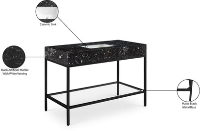 Marmo - Engineered Marble Bathroom Vanity With Black Base
