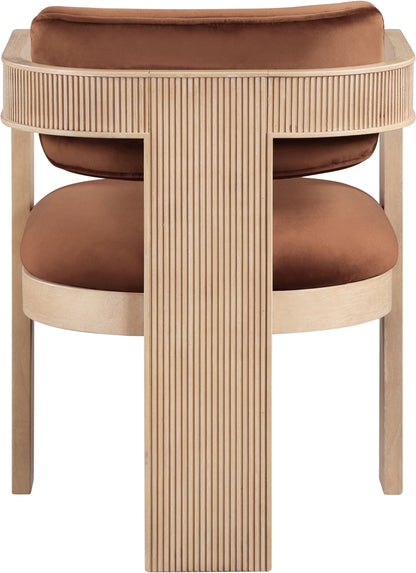 Sacha - Velvet Dining Chair With Natural Base (Set of 2)