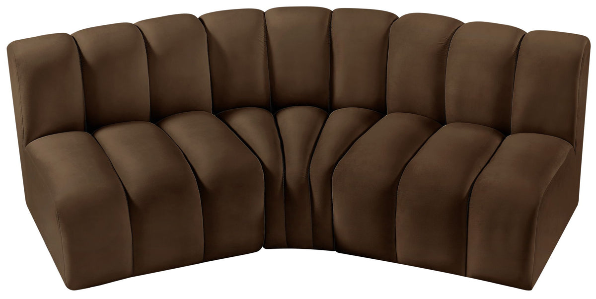 Arc - Velvet 3 Piece Modular Corner Sofa