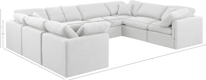 Indulge - Linen 8 Piece Modular Sectional - White