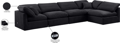 Indulge - Velvet 5 Piece Modular Sectional