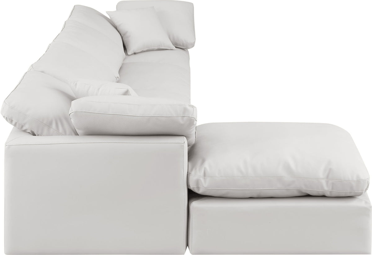Indulge - Faux Leather 5 Piece Modular Sectional With Chaise