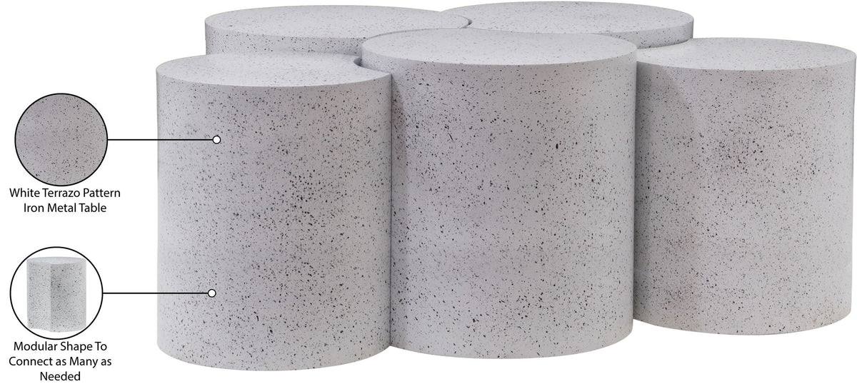 Dimple - 20" 5 Piece Modular Coffee Table - Terazzo Finish