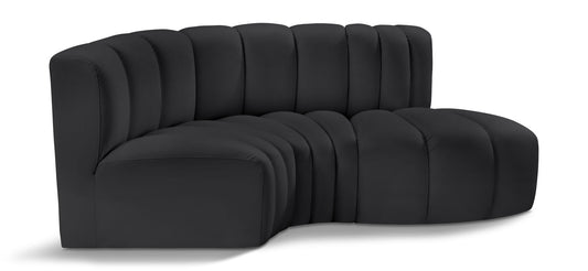 Arc - Faux Leather 3 Piece Modular L-Shaped Sofa