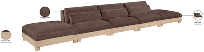 Turin - Chenille Fabric Upholstered Modular Sectional - Brown
