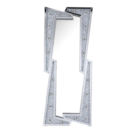 Noralie - 63" Floor Mirror - Mirrored & Faux Diamonds