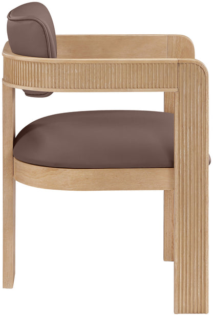 Sacha - Vegan Leather Upholstered Dining Chair With Natural Base (Set of 2)