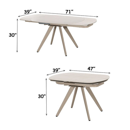Bexley - Dining Table With Ceramic Top - Cream