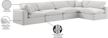 Comfy - 5 Piece Velvet Modular Sectional