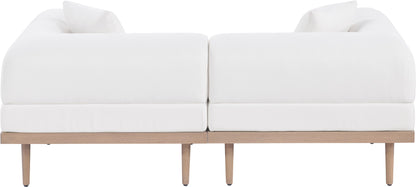 Laguna - 2 Piece Resilient Water Resistant Fabric 71" Upholstered Outdoor Patio Modular Loveseat