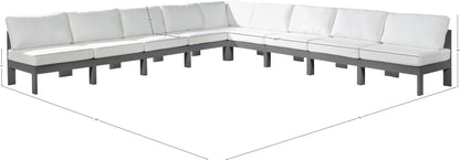 Nizuc - Outdoor Patio 9 Piece Modular Sectional With Gray Frame