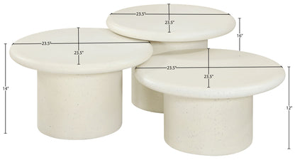 Emara - 3 Piece Concrete And Fiberglass Indoor / Outdoor Coffee Table
