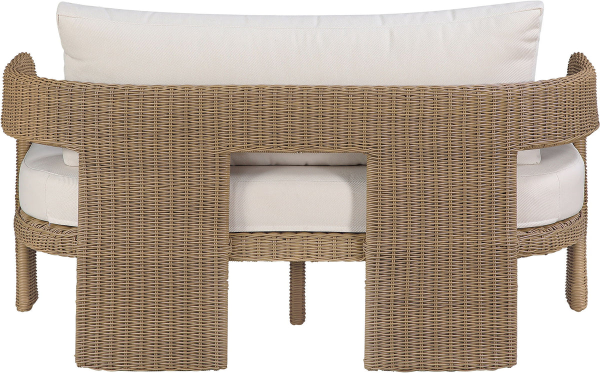 Sandbay - Olefin Water Resistant Fabric And Wicker Outdoor Patio Loveseat